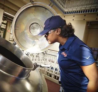 a worker at the Anheuser-Busch Brewery
