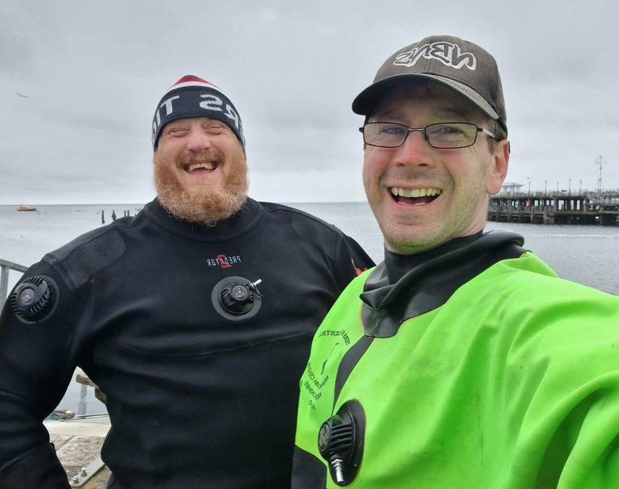 Our divers are in Swanage and ready for tomorrow&rsquo;s diving adventures.

2 cheeky divers managed to sneak in a little pier dive in earlier today- look at Dave &amp; Pete&rsquo;s post dive happy faces! 🤿

#Leicesterunderwaterexplorationclub #luec