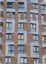 Lubetkin, Skinner and Bailey - Study 1 18 x 12cm oil on canvas Private Collection