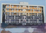Lubetkin, Drake and Lasdun - Study 2 18 x 12cm oil on canvas Private Collection