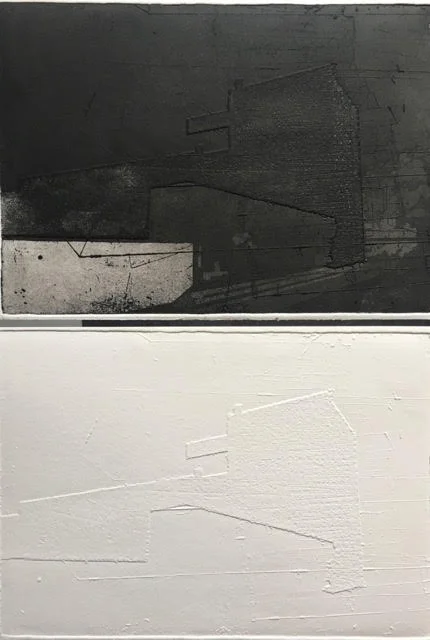 Bauhaus black and white 20 x 30cm aquatint Somerset paper 2016