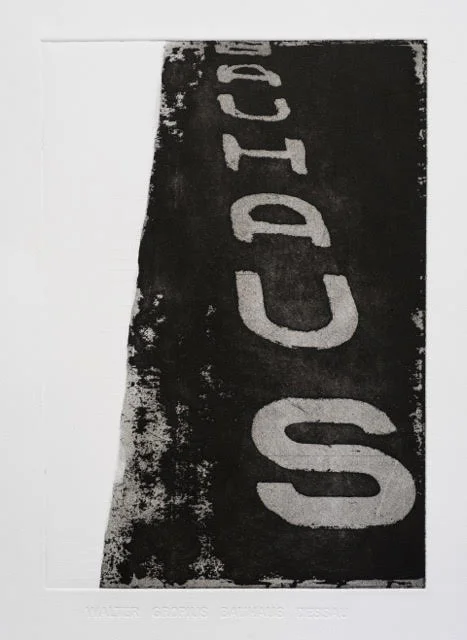 Walter Gropius Bauhaus Dessau 40 x 60cm aquatint Somerset paper 2016