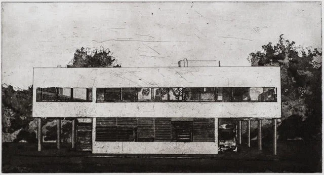 Le Corbusier Villa Savoye Two 40 x 25cm aquatint Somerset paper 2016