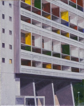 La Cité Radieuse of Le Corbusier, Study 1 20 x 25cm oil on canvas Private Collection