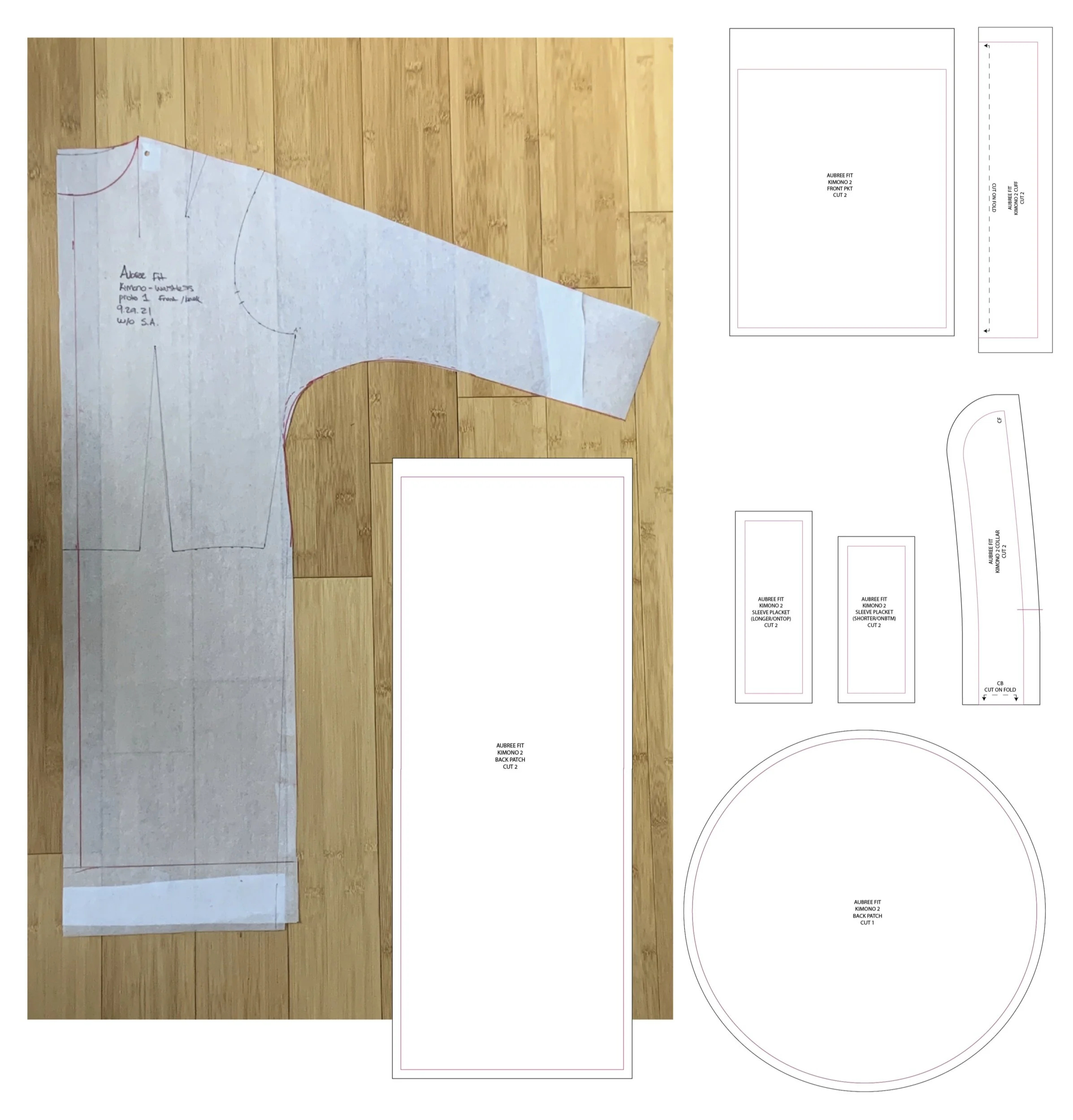 once my base patterns was made i drafted the kimono pattern taking various construction methods from my PATTERN book and merging them to create the exact design lines I intended.