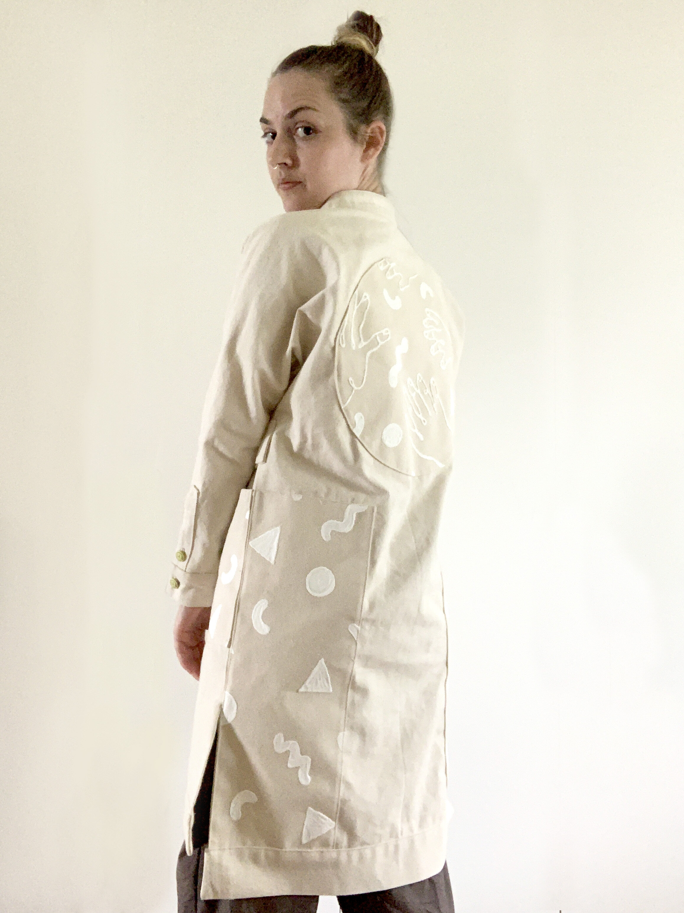 my proto fit me near perfect without the lining inside so i decided to finish up the edges and add some fun character to the proto so this could be wearable. i was worried i might love the proto more than the final!