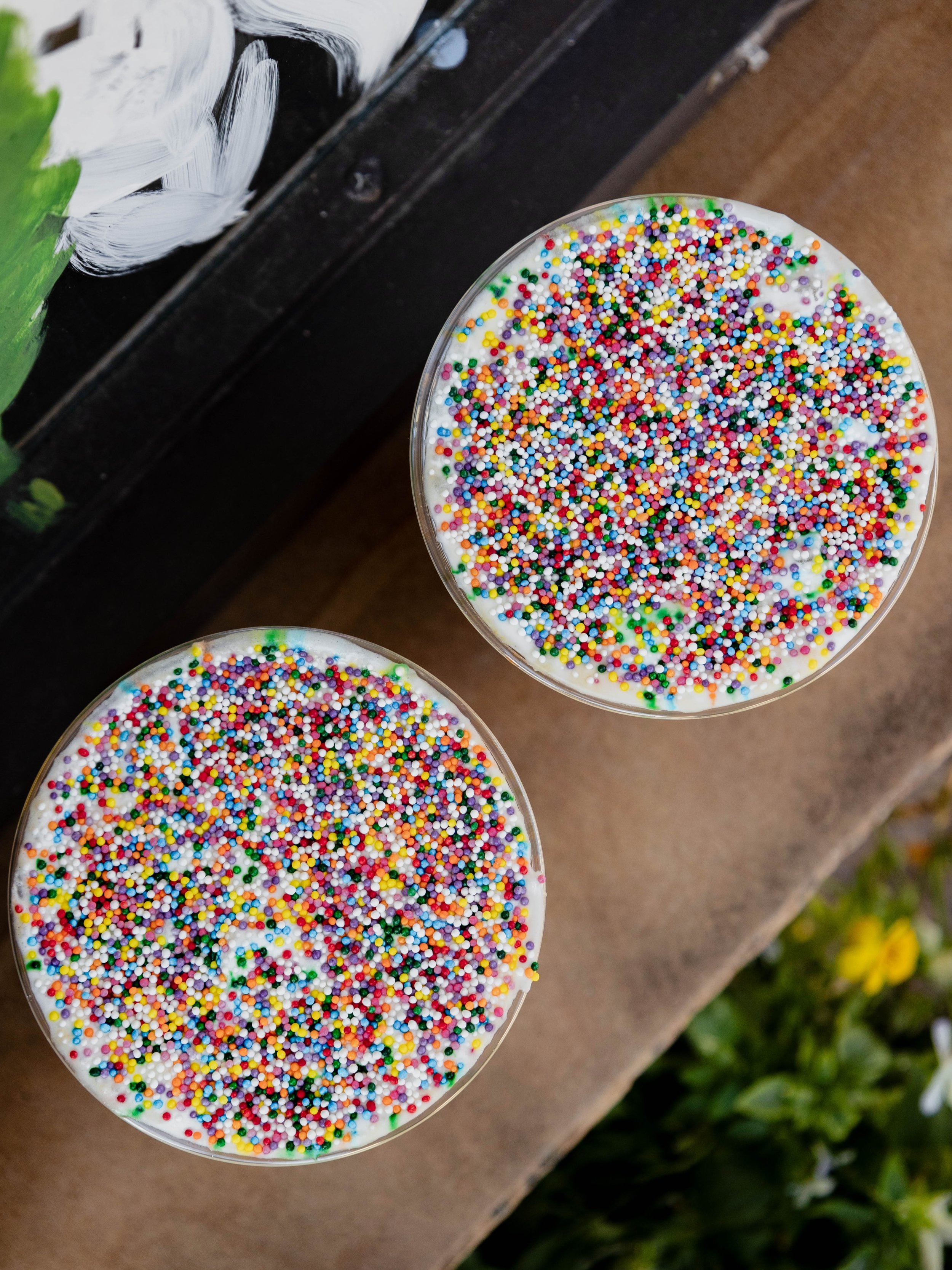 dot cake latte - available today ⭐️🎂✨
