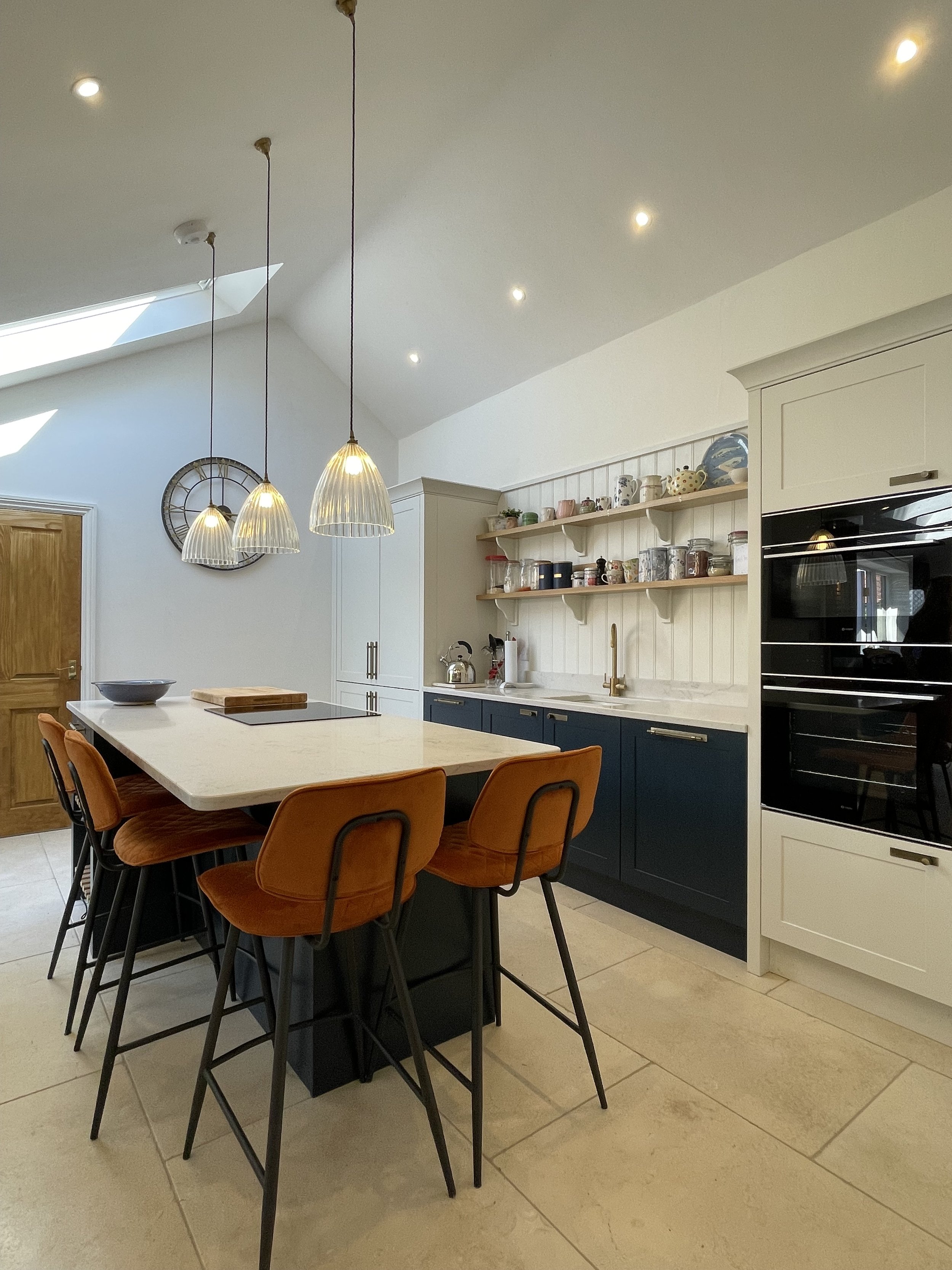 Modern kitchen extension to traditional building 
