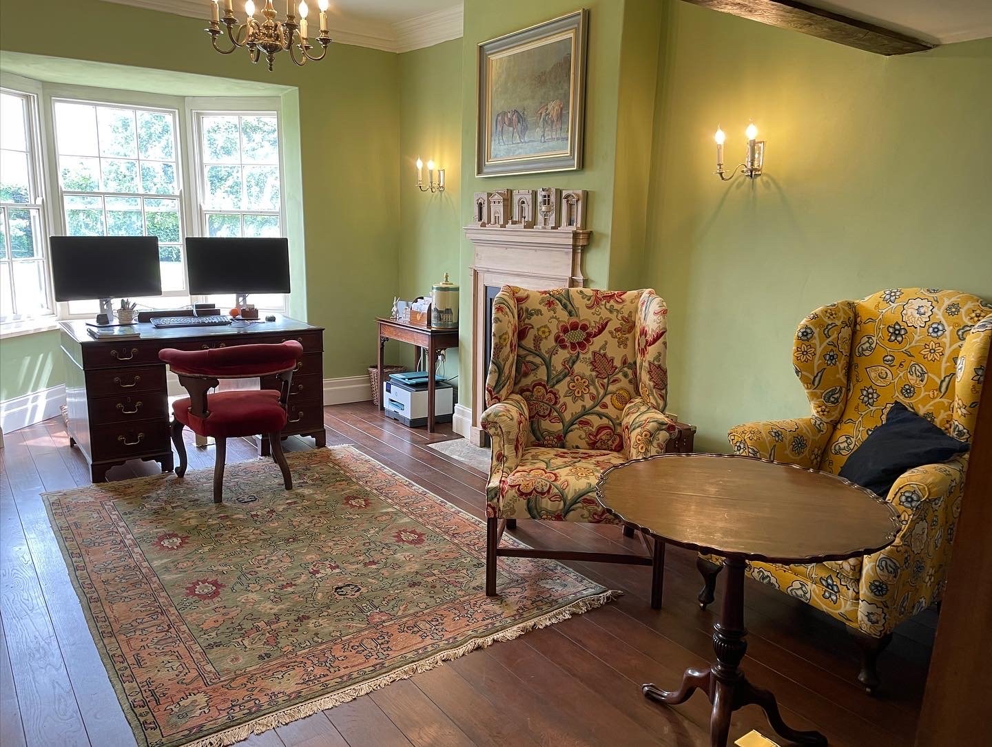 Traditional interior renovation with lime plaster and solid oak floor