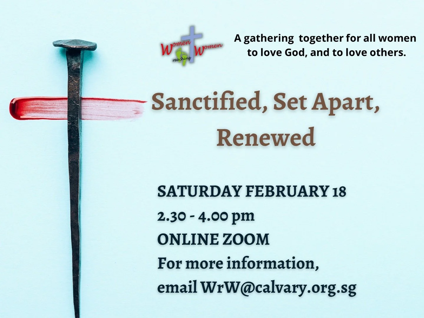 WrW Monthly Gathering: 2023 - Sanctified, Set Apart, Renewed