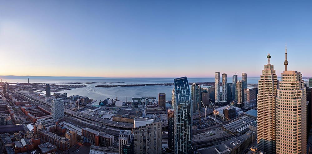 Architectural panoramic photo of Toronto's waterfront