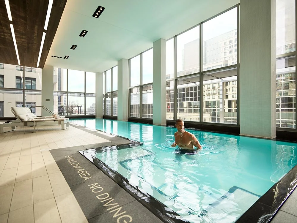 Architectural photo of interior pool