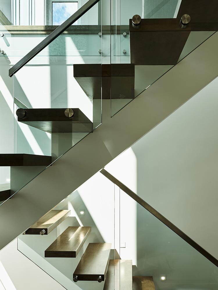 Architectural photo of condo staircase