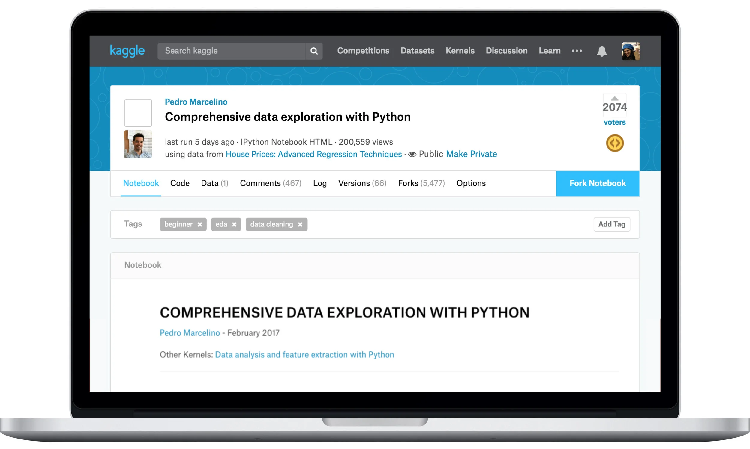 Published Kaggle notebook before redesign.