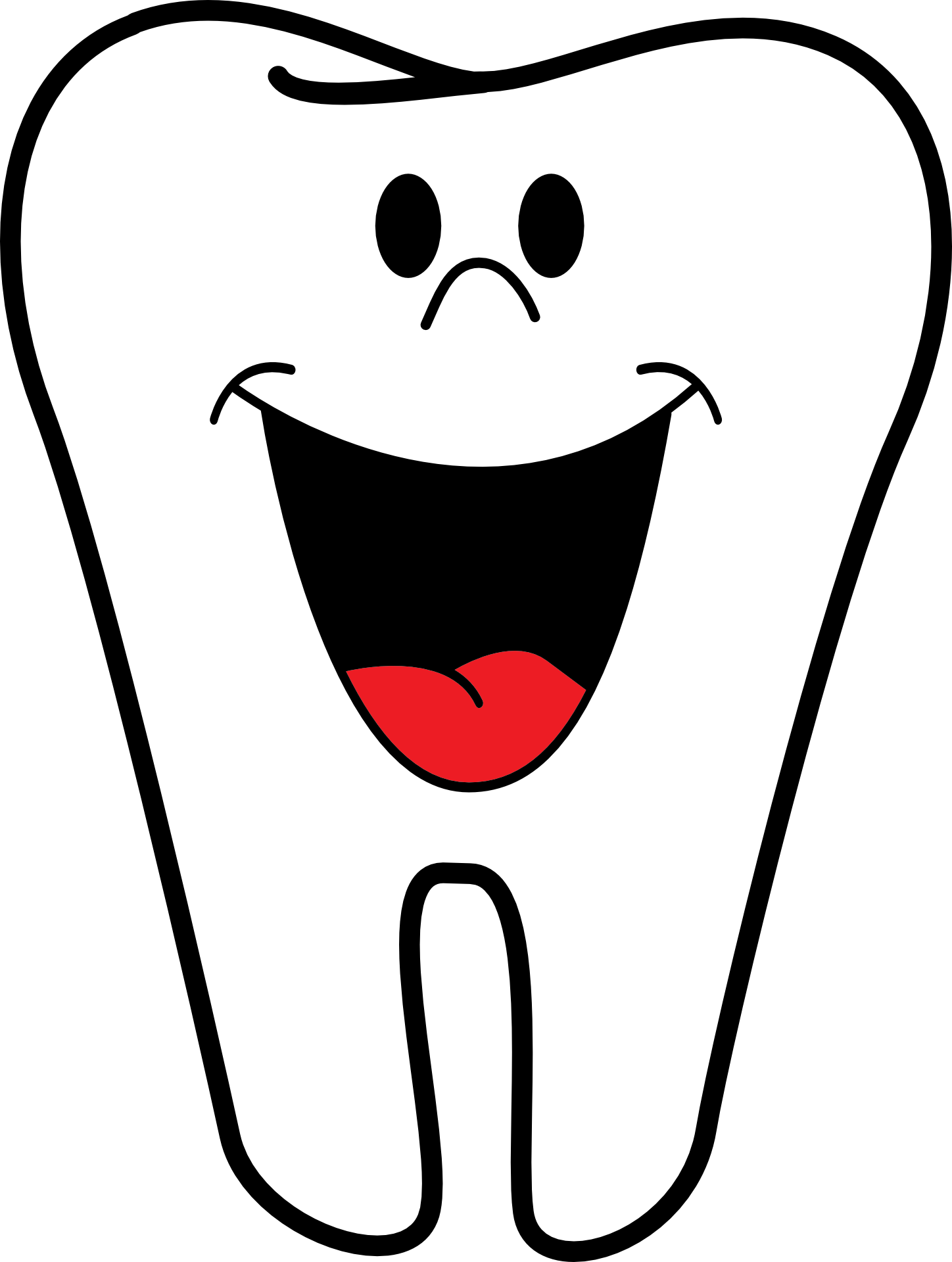 A cartoon tooth smiling.