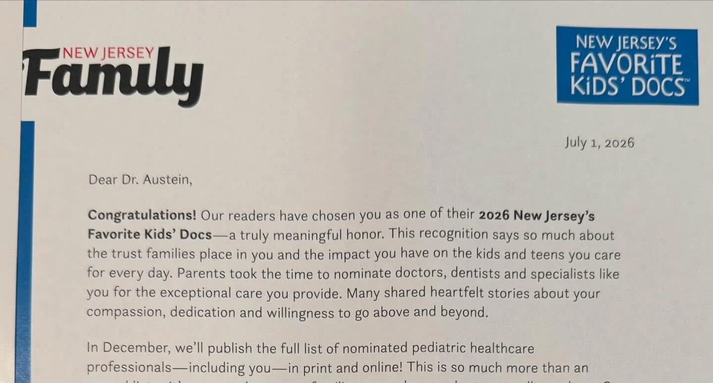 Dr. Austein and team are honored again to be selected as one of the 2026 New Jersey Favorite Kids Doc. As a general dentist being selected as a great pediatric provider is an awesome recognition. 
#topdentist #kidsdentist #njfavoritekidsdocs #familyd