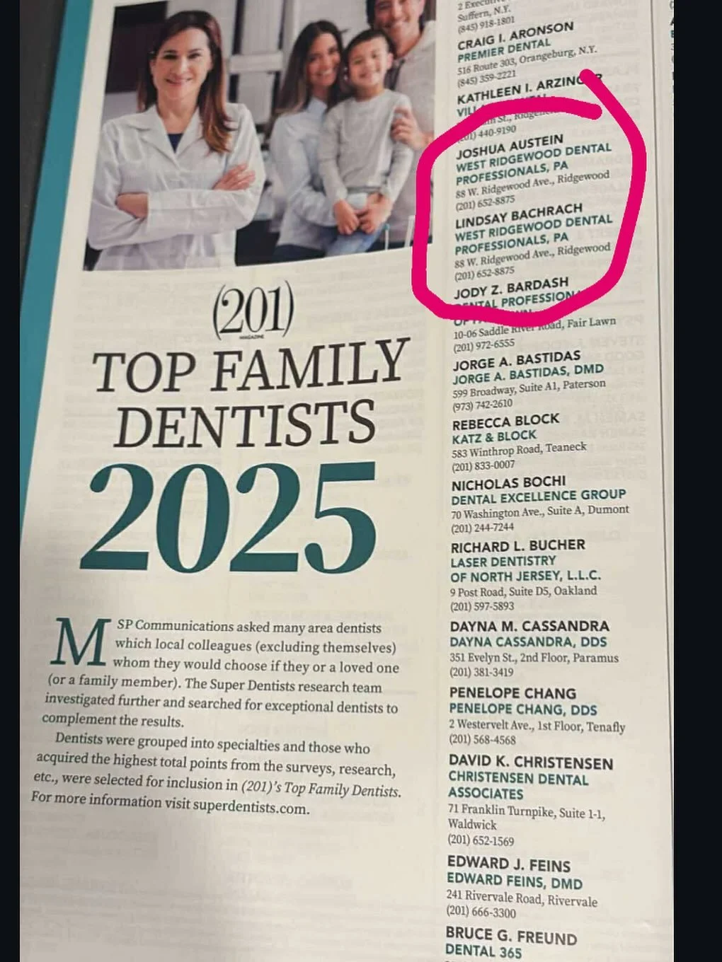 Congrats Docs on being mentioned as top dentist in @201magazine 
#topdentist #bergencounty #bergencountymoms #ridgewooddentist #ridgewoodmoms
