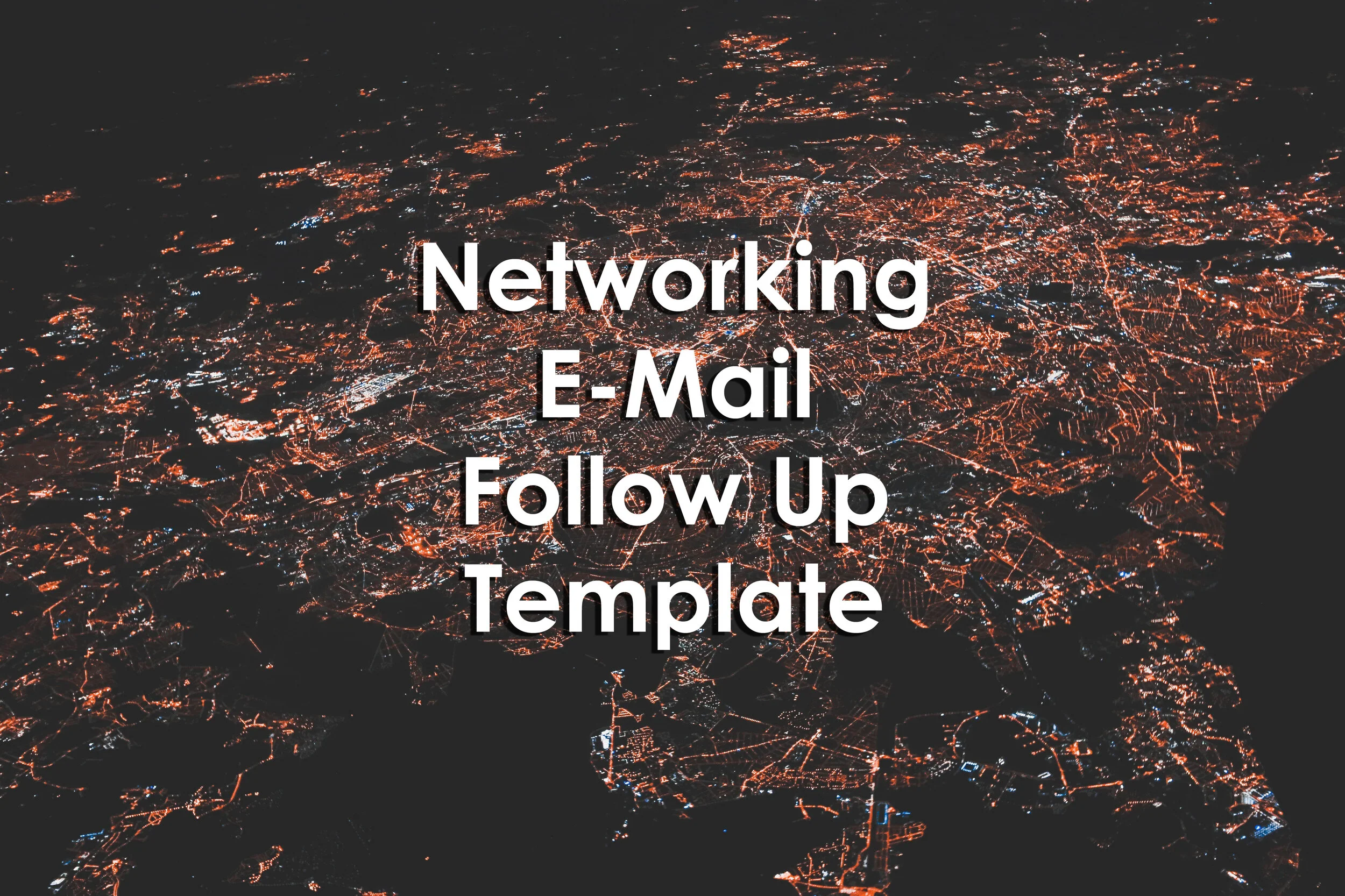 Student Affairs Networking E-Mail Follow Up Template