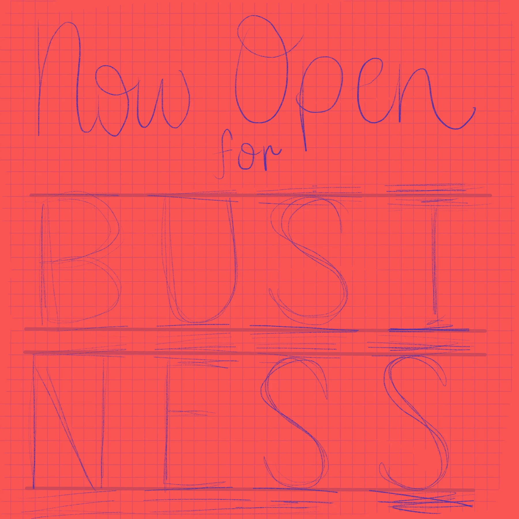 Initial sketch, with original wording that I changed during the drawing process.