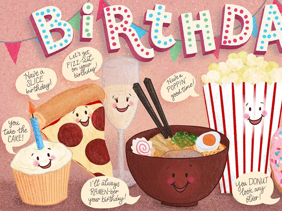 Birthday Pun Illustration - Food Pun Illustration | Jennifer Hines