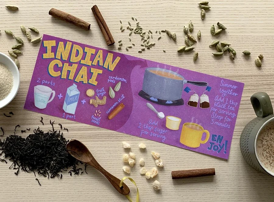 Indian Chai Illustrated Recipe Recipe Illustration Food Illustrator Lettering Artist Jennifer Hines Indian Chai Illustrated Recipe Recipe Illustration Food Illustrator Lettering Artist Jennifer Hines
