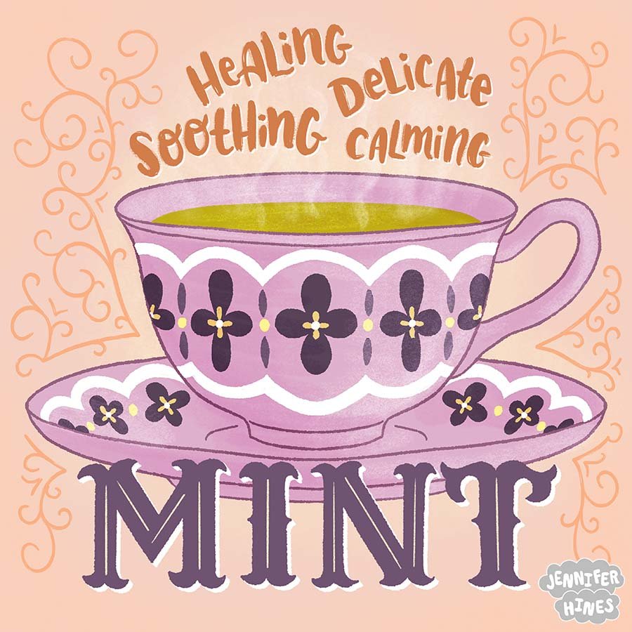 Teacups and Tea Names Illustration Tea Illustration Jennifer Hines