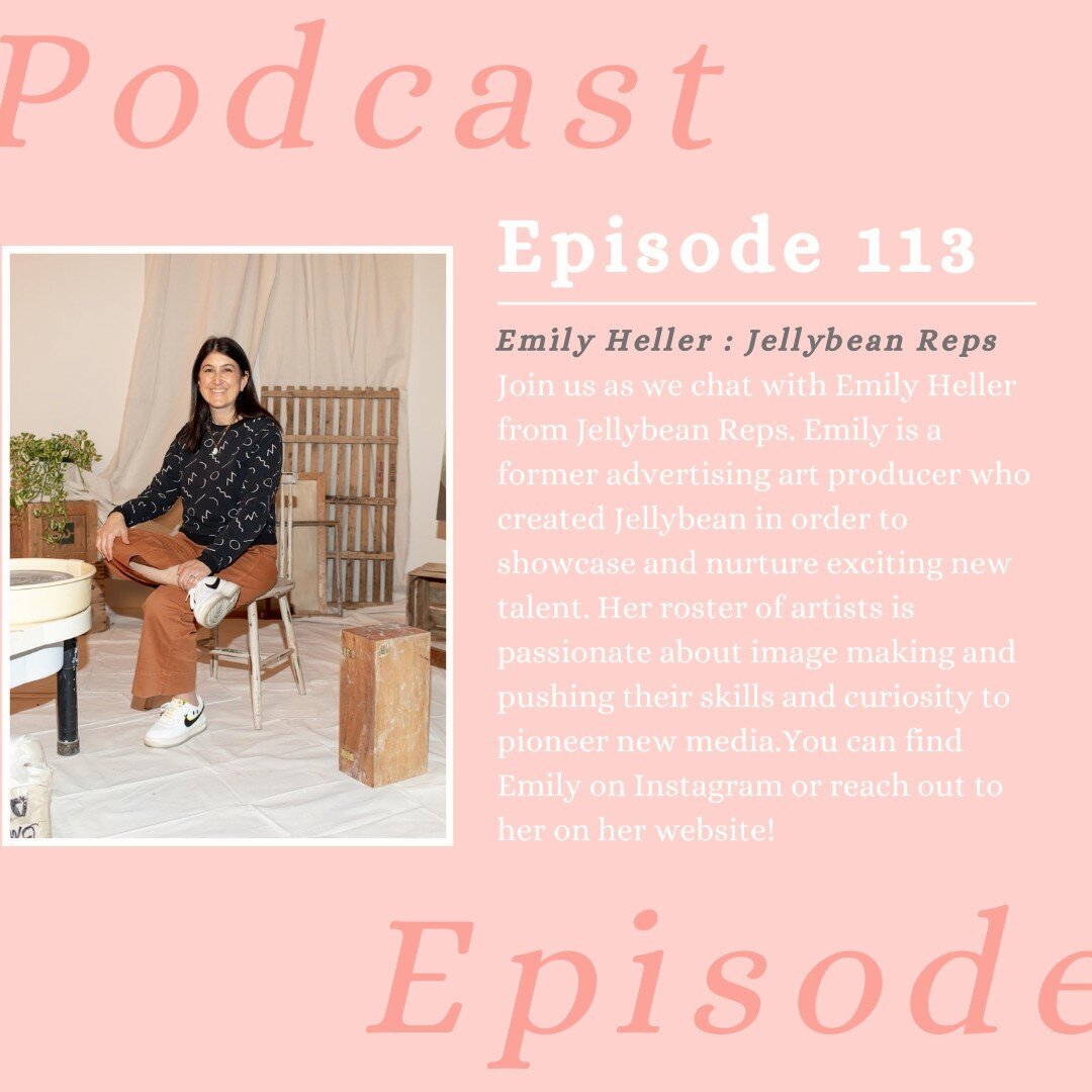 Join us for our chat with Emily Heller from Jellybean Reps (@jellybeanreps). Emily is a former advertising art producer who created Jellybean in order to showcase and nurture exciting new talent. Her roster of artists is passionate about image making