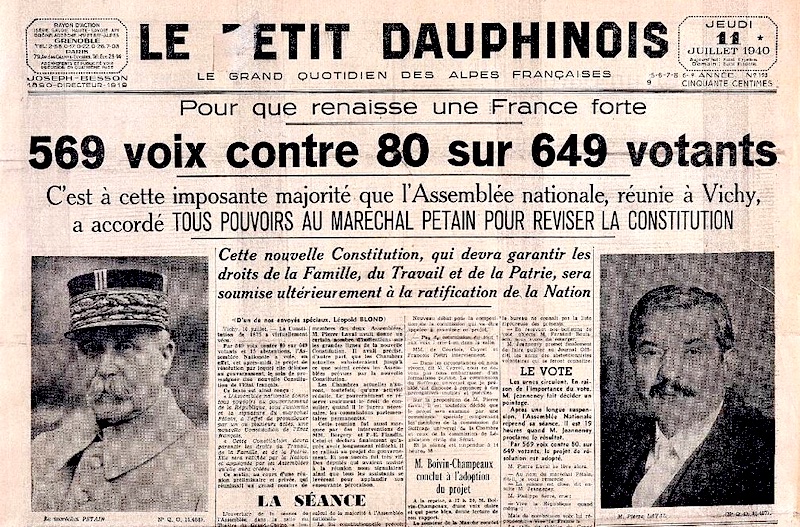 10 juillet : le 80e hommage aux 80 de Vichy — Les éditions Bibliomonde