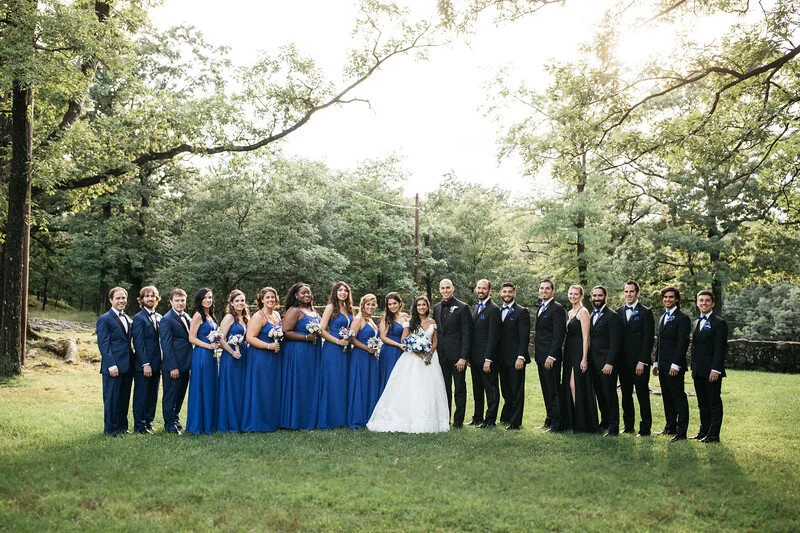 black and navy wedding party
