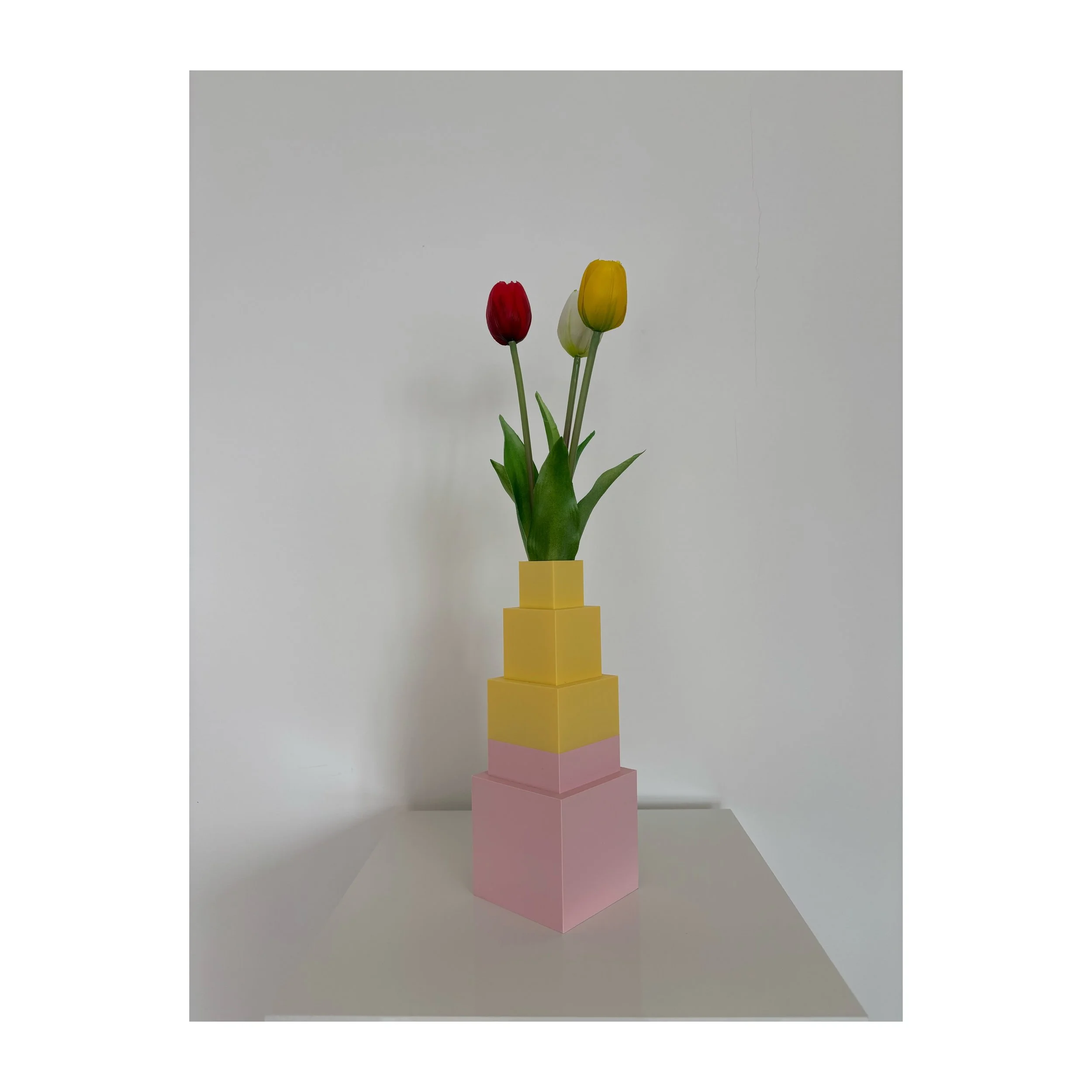 vase ares yellow/rose - 25cm