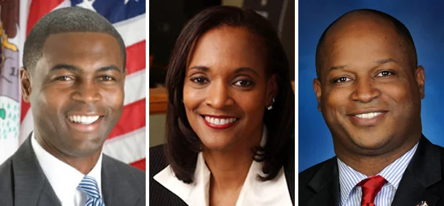 Representatives LaShawn Ford (8th District), Camille Lilly (78th District), and Chris Welch (7th District) received 100% ratings from the Illinois Environmental Council. Photos from ilga.gov.