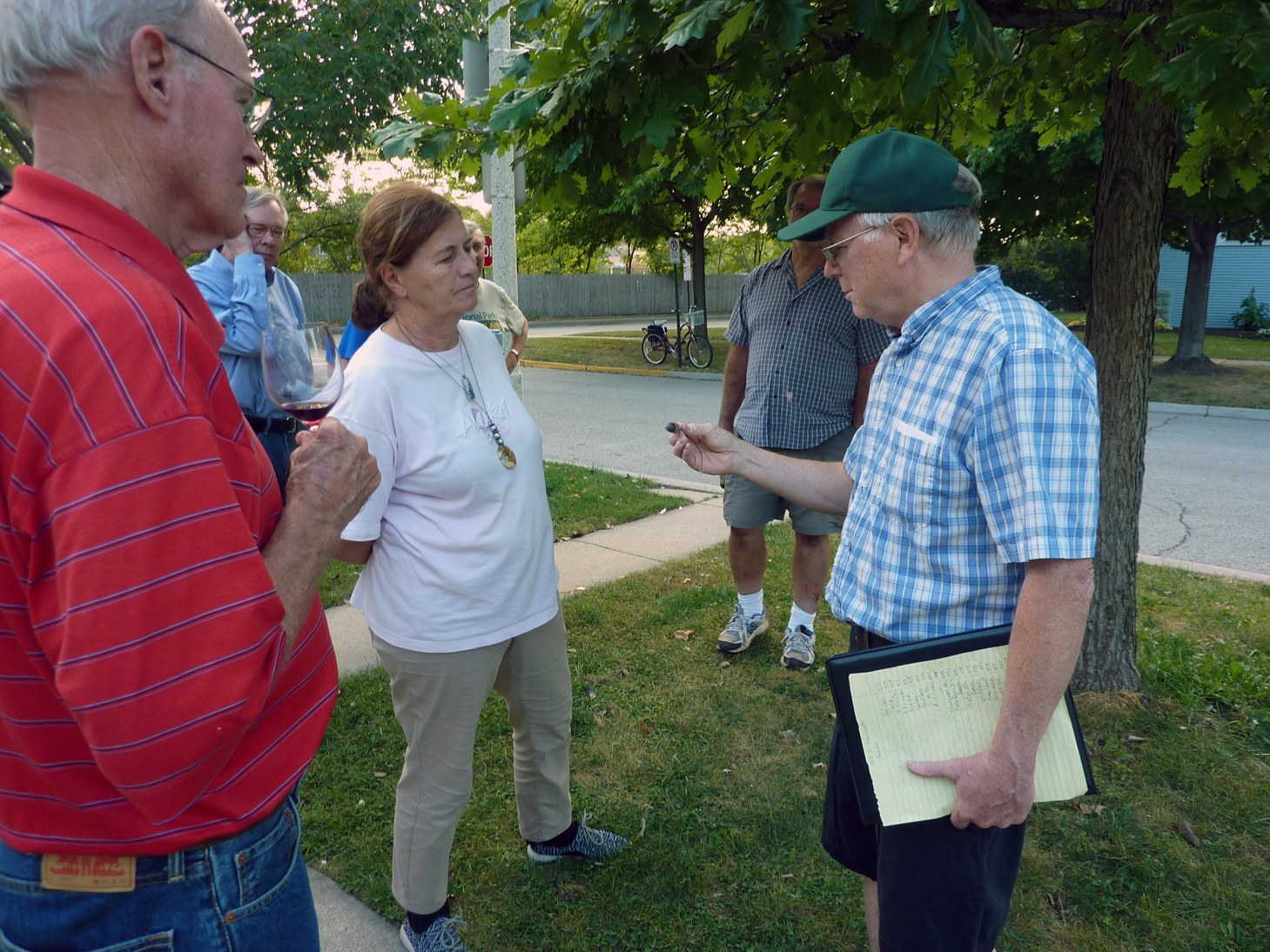 Gordon Waldron gives a tour of the trees on the parkway.