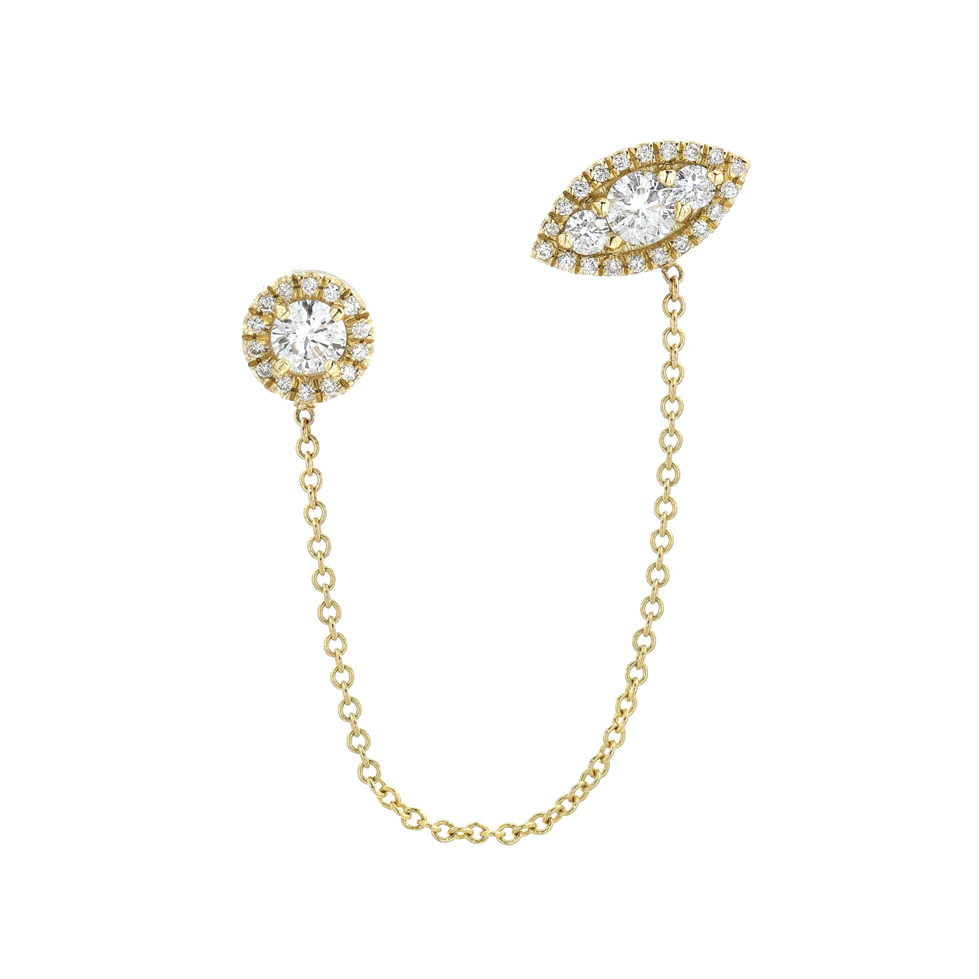 Double Piercing Chain Earring