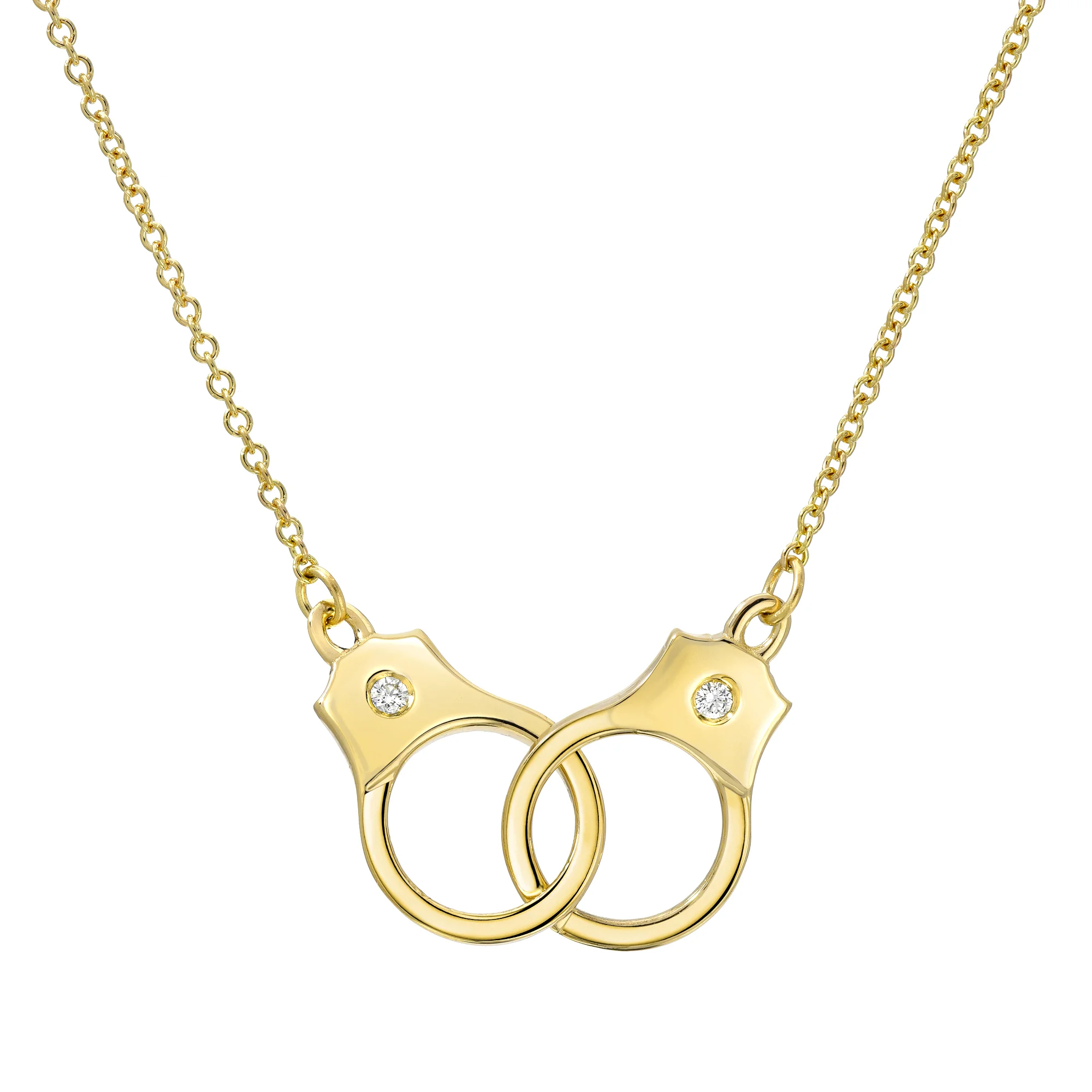 Handcuff Necklace With Single Diamonds