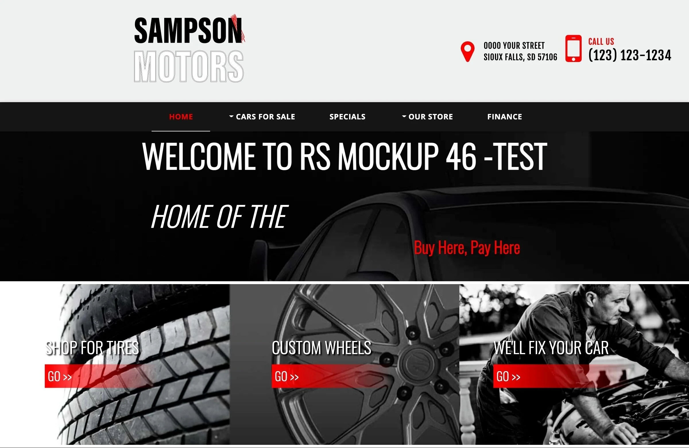 Part of a custom template, with a text slideshow with a parallax image background, and buttons with hover animations.