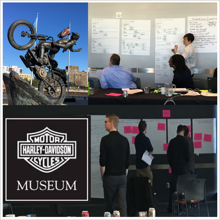 Conducting strategy alignment workshop at the Harley-Davidson Museum with teams from Marketing, Sales, Product and CRM - Milwaukee, WI, Apr 2016
