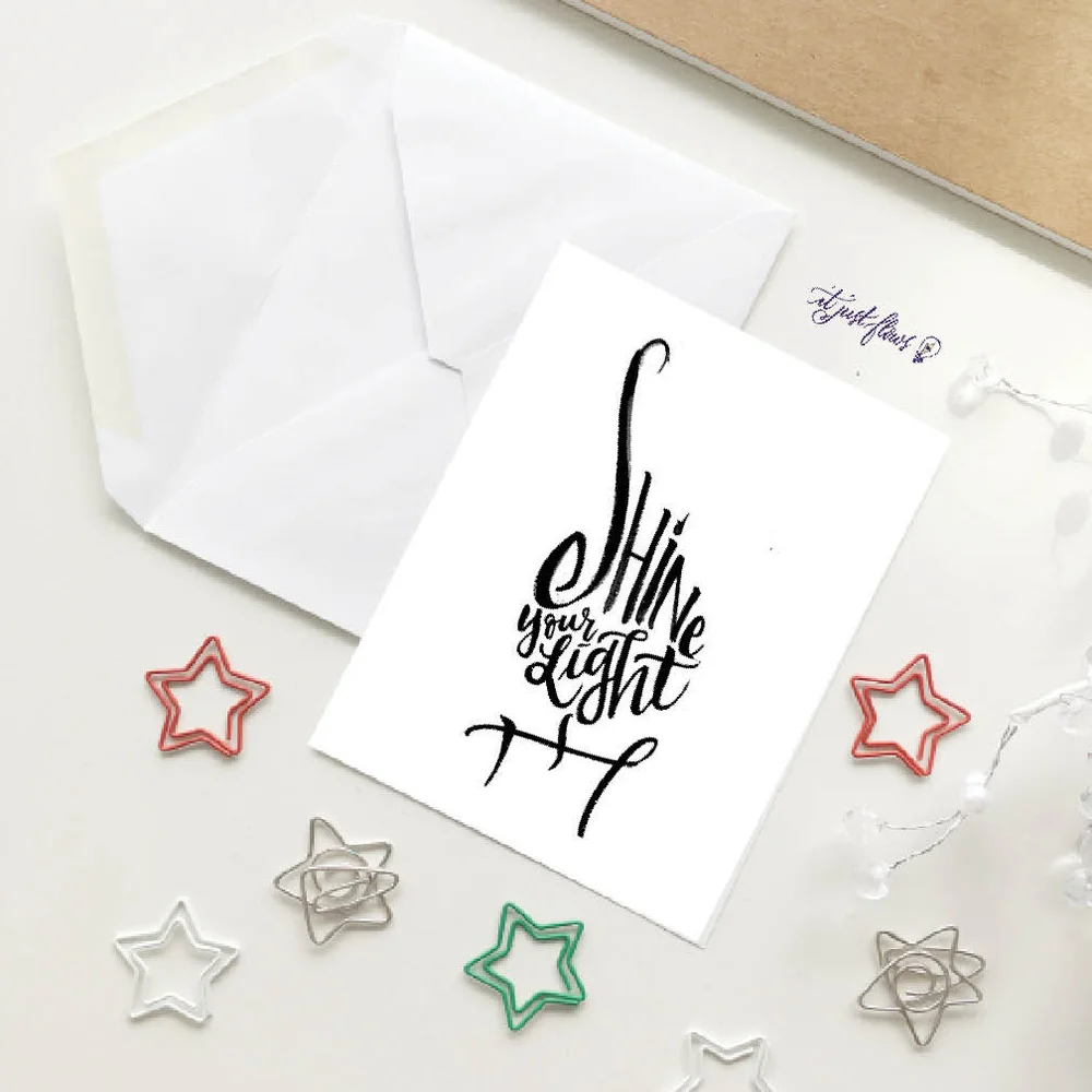 Multiple Card Pack 5 Or 10 Designs Black White Calligraphy Workshops Art By It Just Flows With Justine Hwang