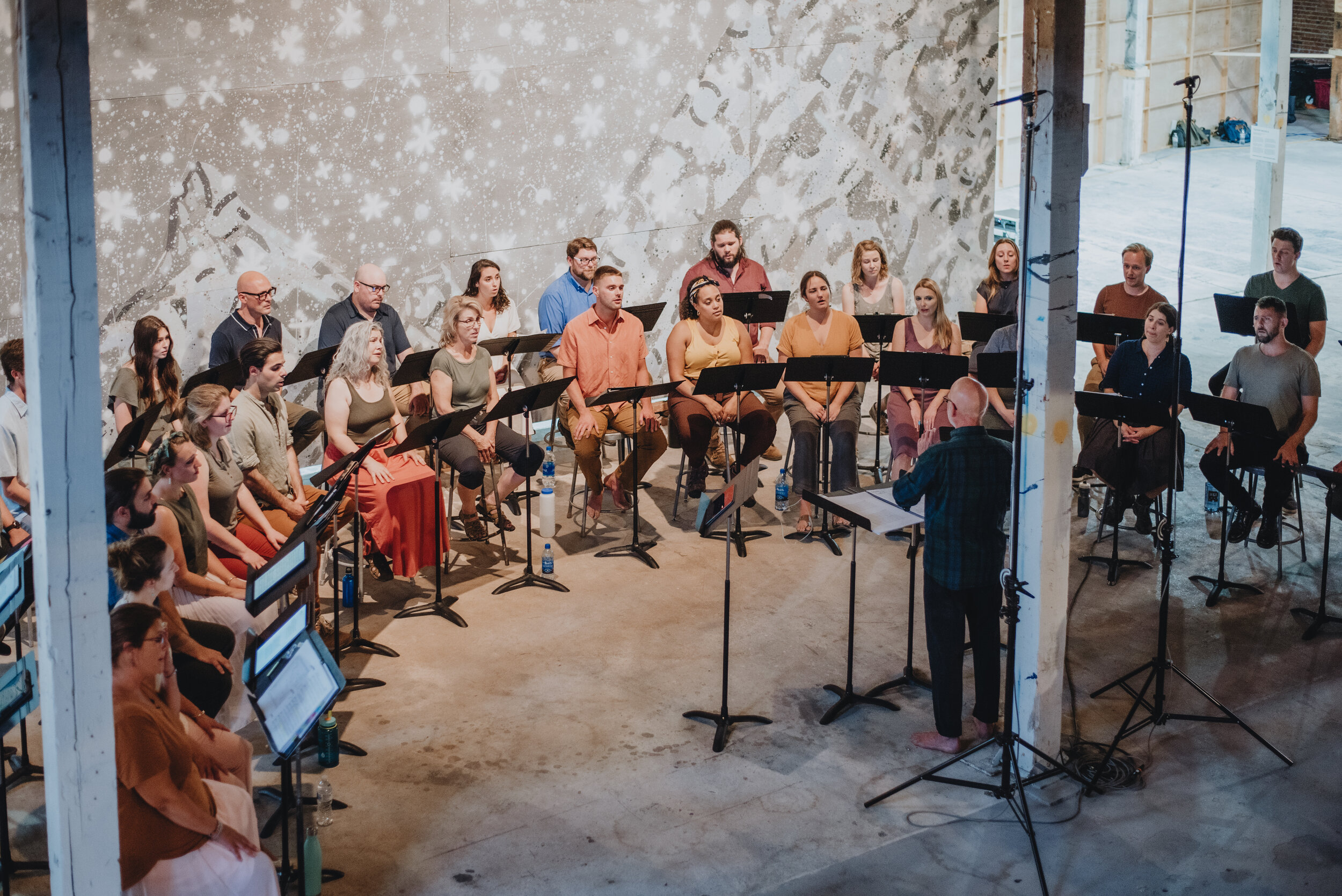  Members of Roots in the Sky join Grammy Award-winning chamber choir The Crossing in the American premiere of Gavin Bryars’ choral arrangement of  Jesus’ Blood Never Failed Me Yet , Summer 2021. Photo by Blair Speed. 