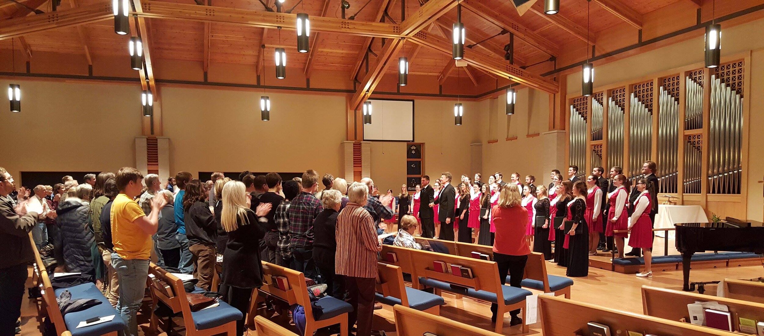  Taking bows after a performance with Jitro Czech Children’s Choir at Hope Lutheran Church, Spring 2016. 