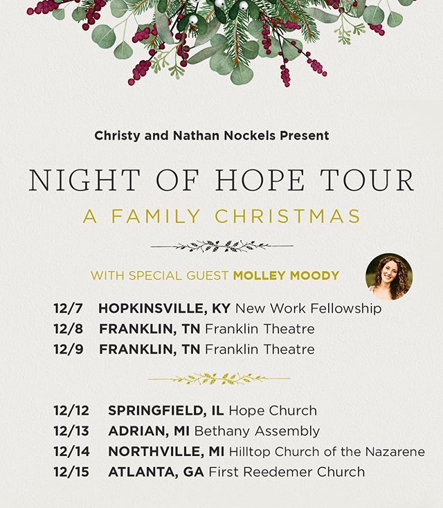 🚨 NEW DATES ADDED! We are slowly adding in a few more dates to the Night of Hope Christmas tour! I LOVED being a part of these nights last year and would love to see you at one of our shows this upcoming season&mdash; a time to pause and remember an