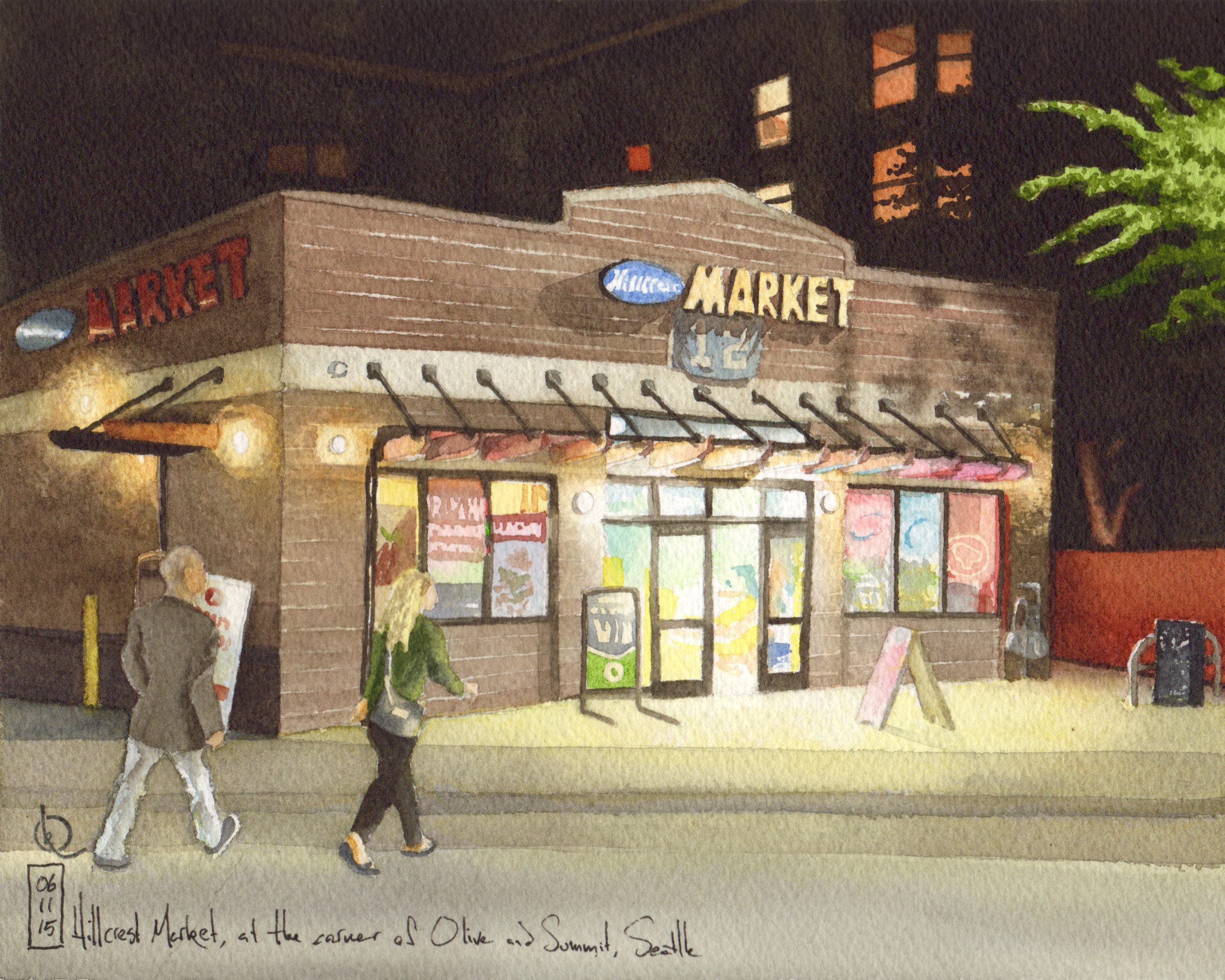 Hillcrest Market, on the corner of Summit and Olive, Seattle