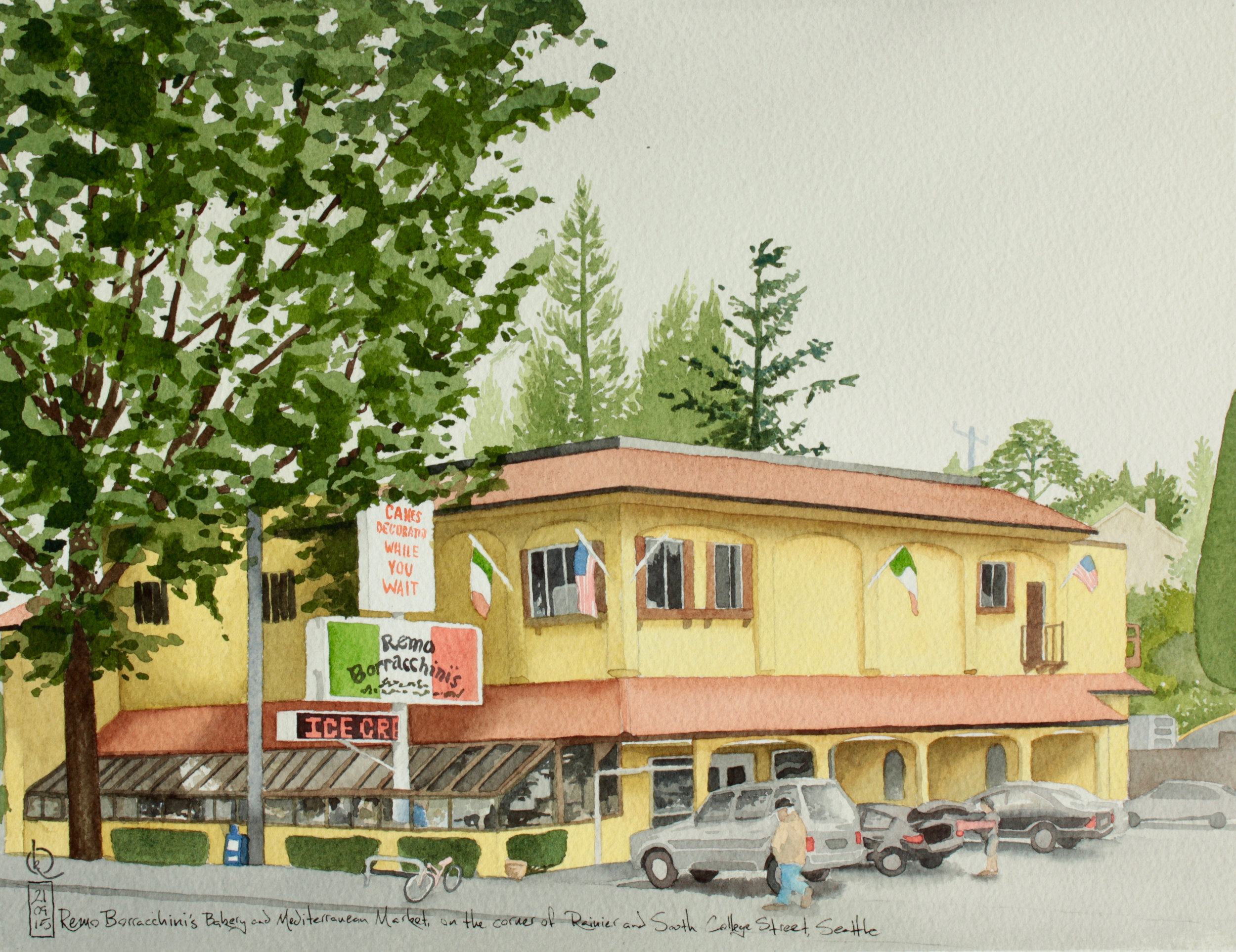 Remo Borracchini’s Bakery and Mediterranean Market, on the corner of Rainier and South College Street, Seattle