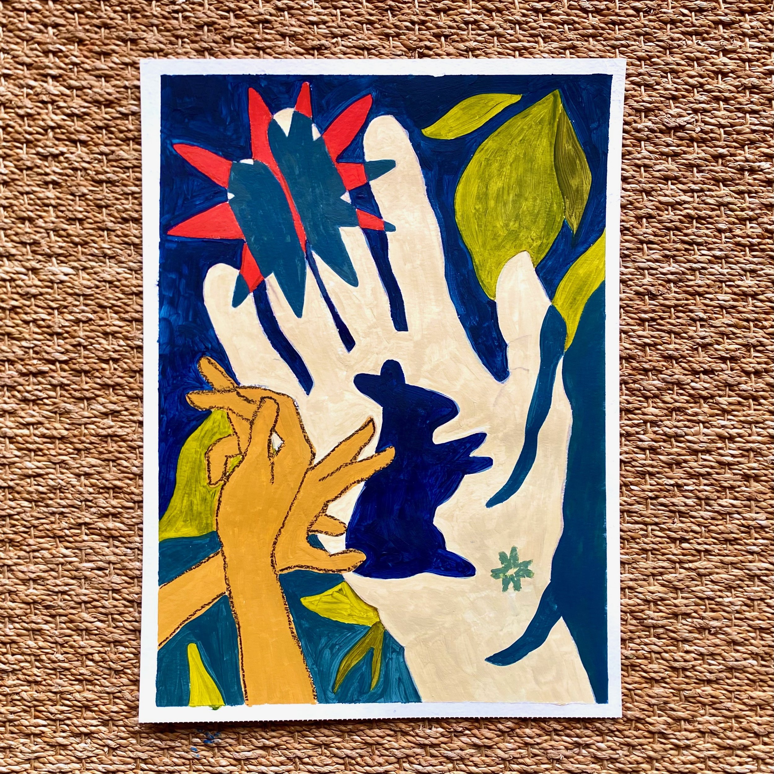 “Rabbit in The Palm of a Hand” Painting