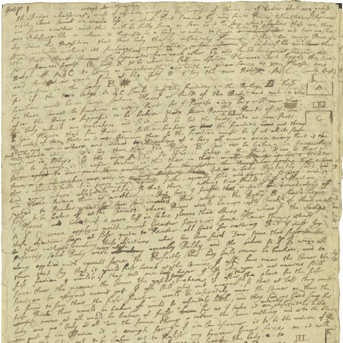 “Of Atoms,” circa 1721