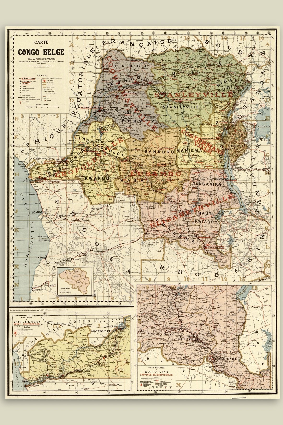 Map of the Belgian Congo