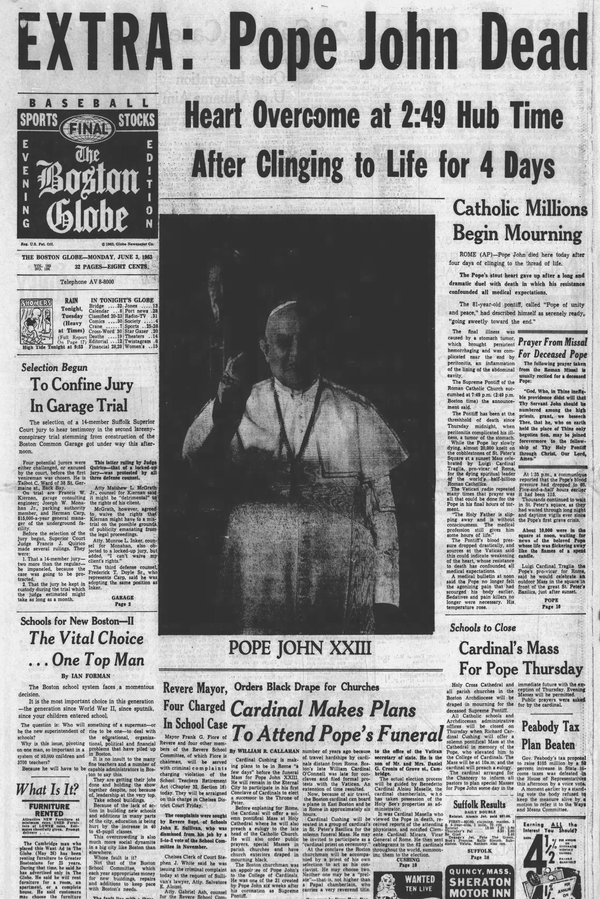 Boston Globe, June 3, 1963
