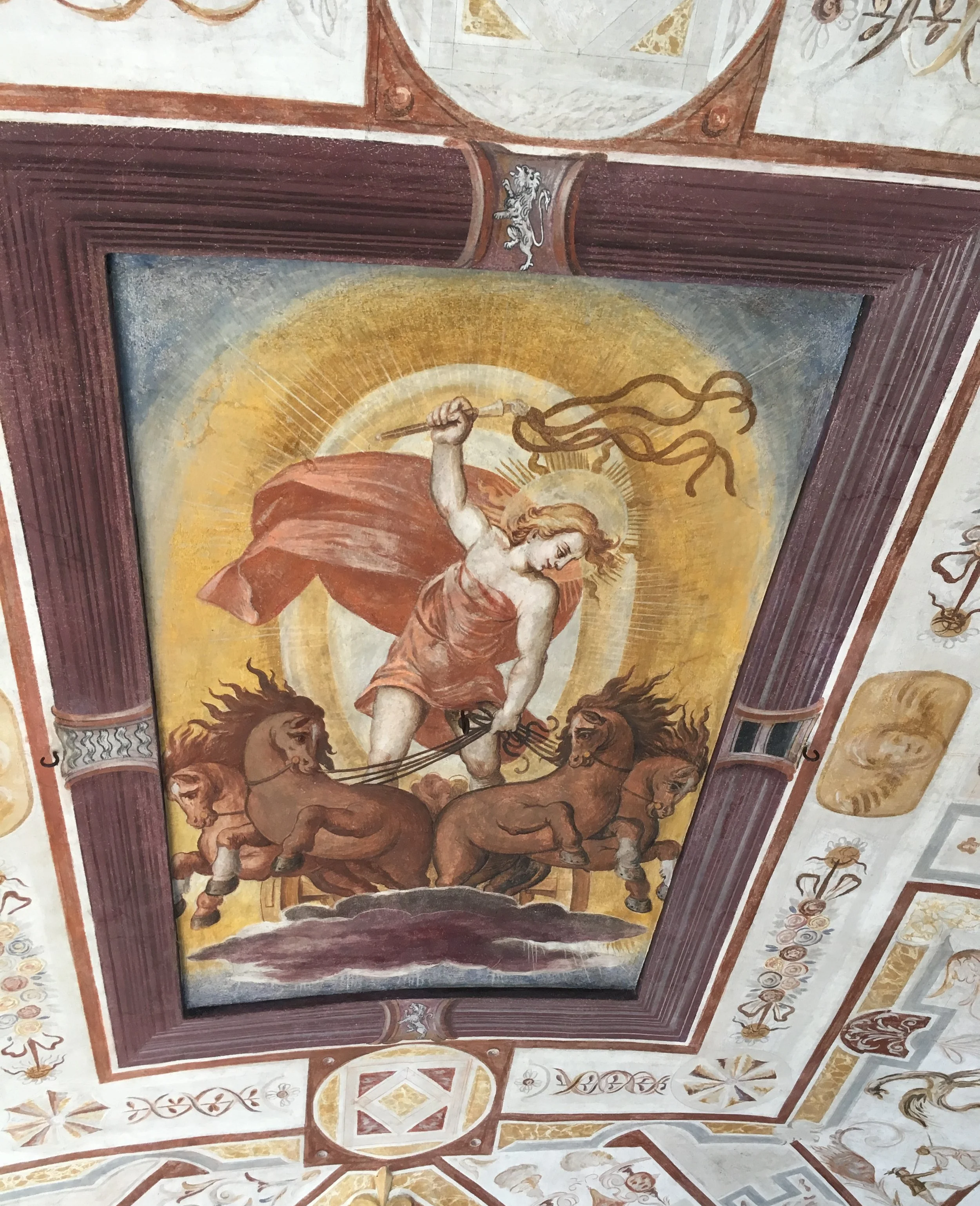 Italian fresco of the Roman God Apollo