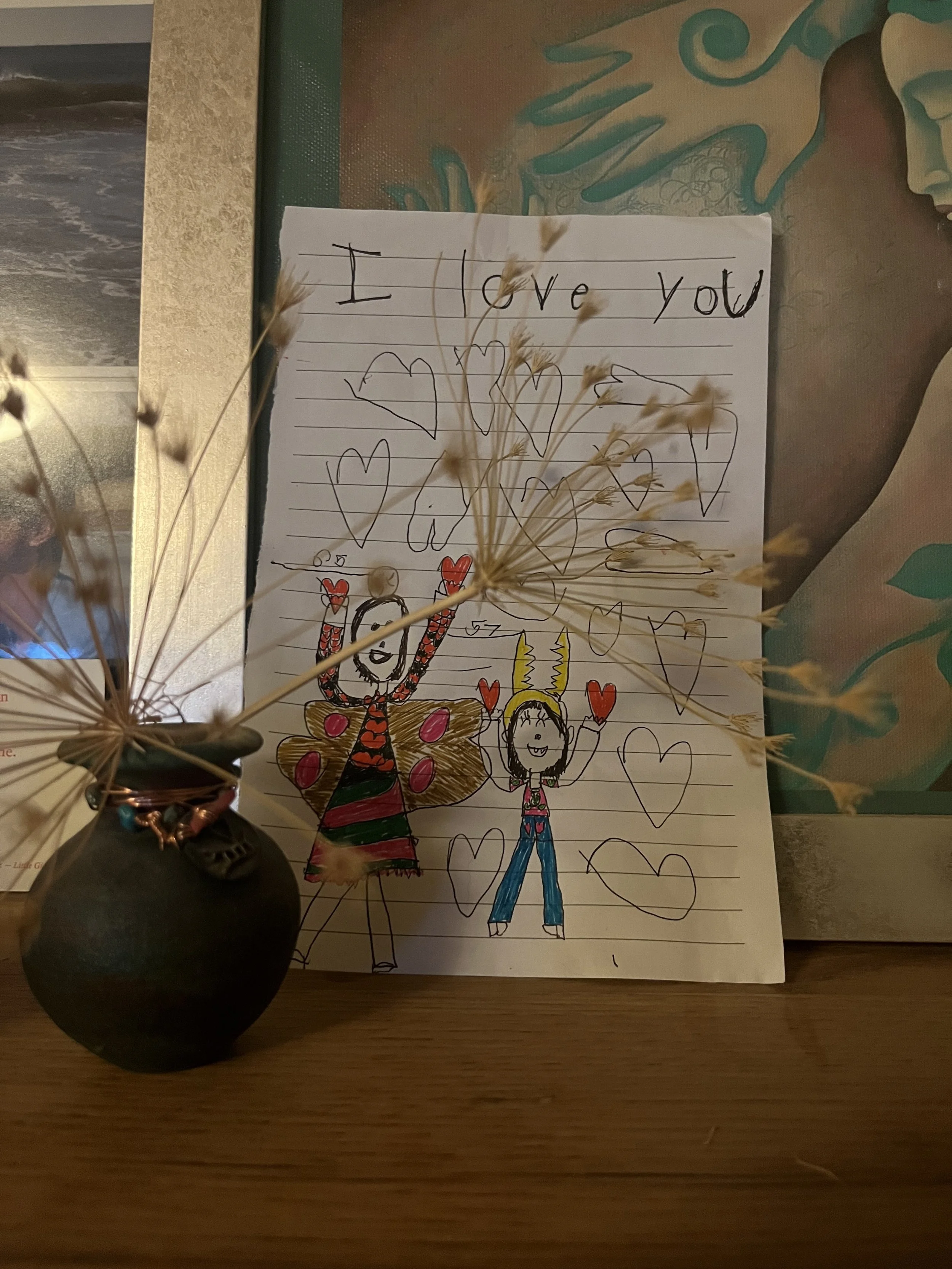 Line drawing that says I Love You