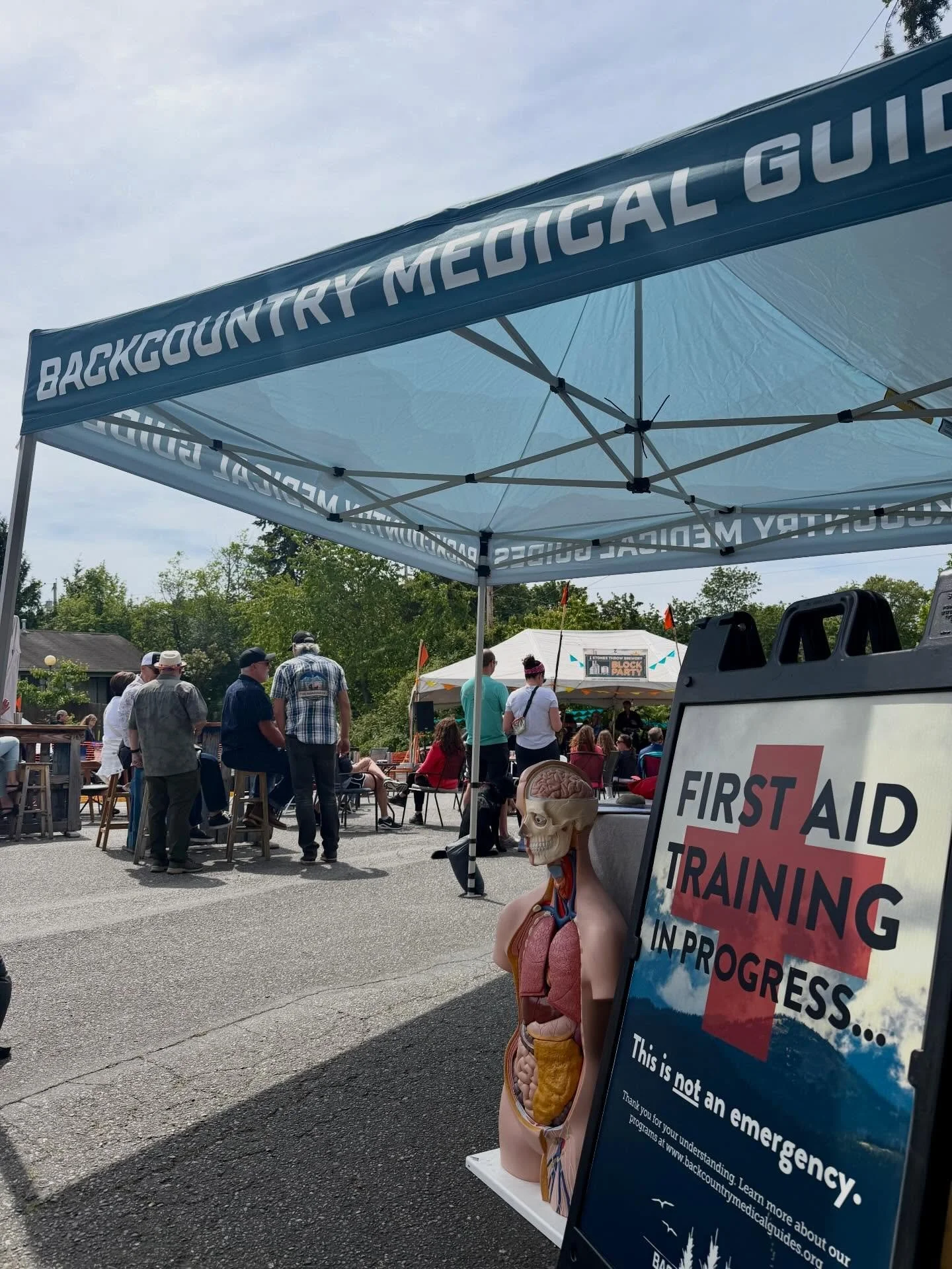 At @fairhaven_stonesthrowbrewery all day for the block party. Find us between the anatomy model and the stage! 😉
