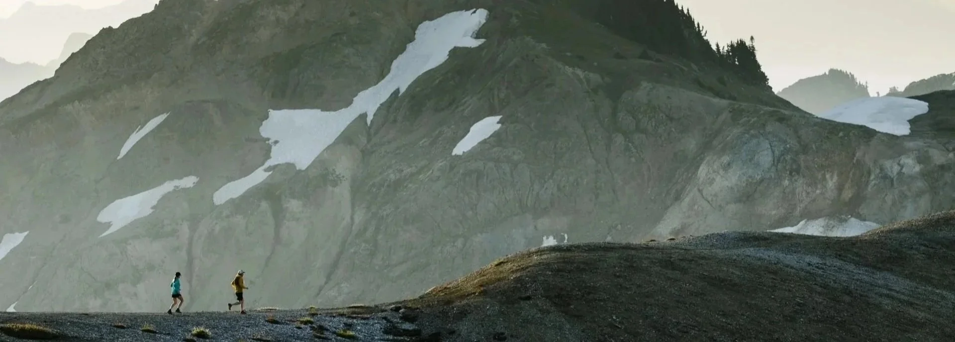 Trail runners in the North Cascades.